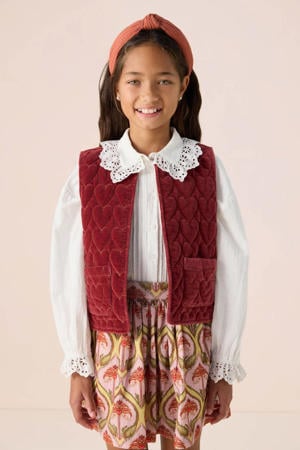 gilet met hartjes donkerrood
