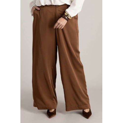 Yest Curve wide leg high waist pantalon bruin afbeelding