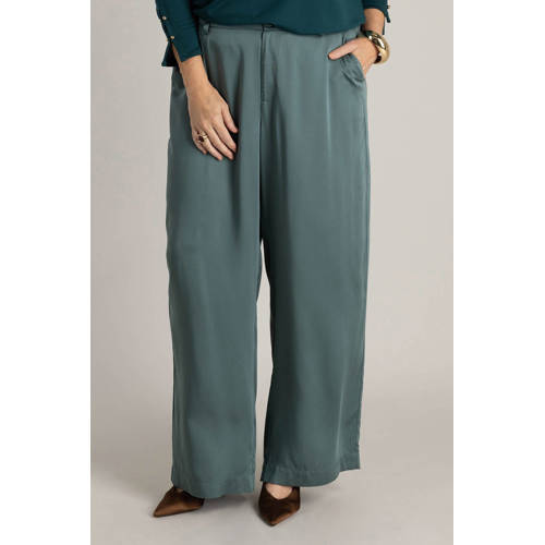 Yest Curve wide leg high waist pantalon turquoise afbeelding