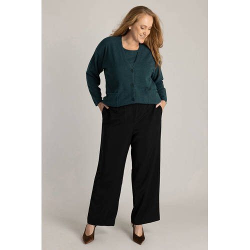 Yest Curve wide leg high waist broek zwart afbeelding