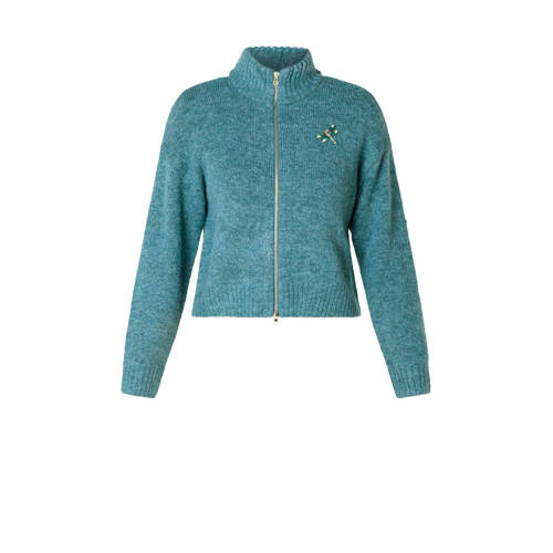 Yest gebreid vest blauw afbeelding
