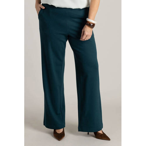 Yest Curve wide leg high waist broek petrol afbeelding