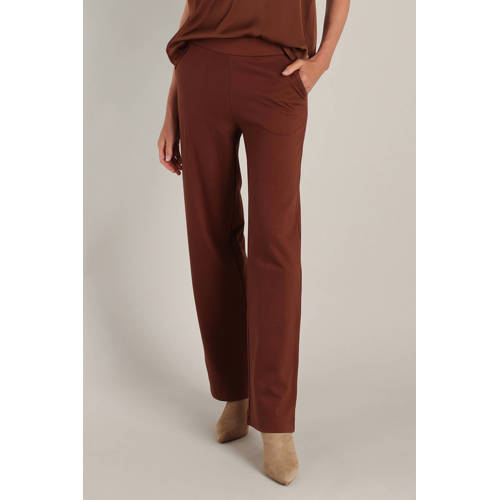 Yest wide leg high waist broek bruin afbeelding