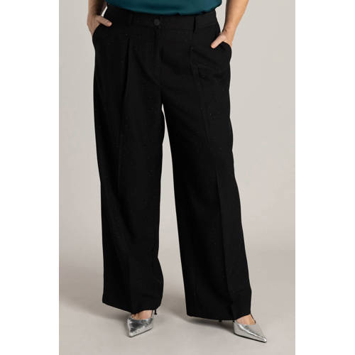 Yest Curve wide leg high waist pantalon zwart afbeelding