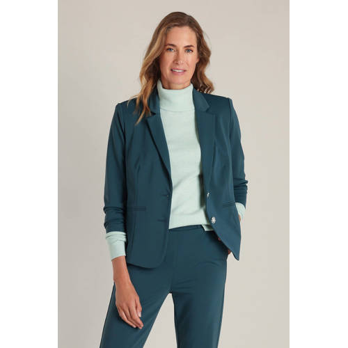 Yest travelstof regular blazer petrol afbeelding