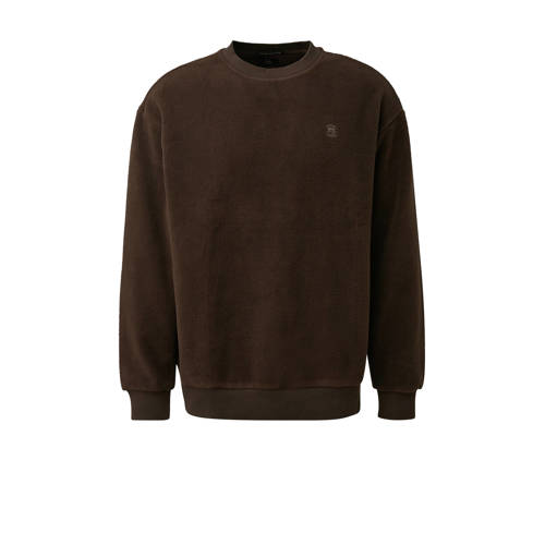 QS fleece fleecetrui donkerbruin afbeelding
