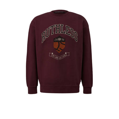 QS sweater donkerrood afbeelding