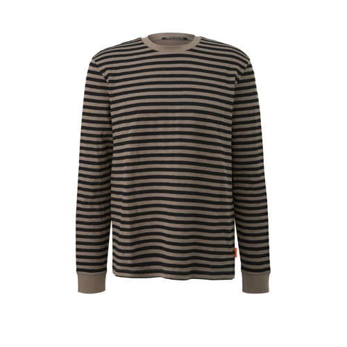 QS gestreepte longsleeve bruin afbeelding