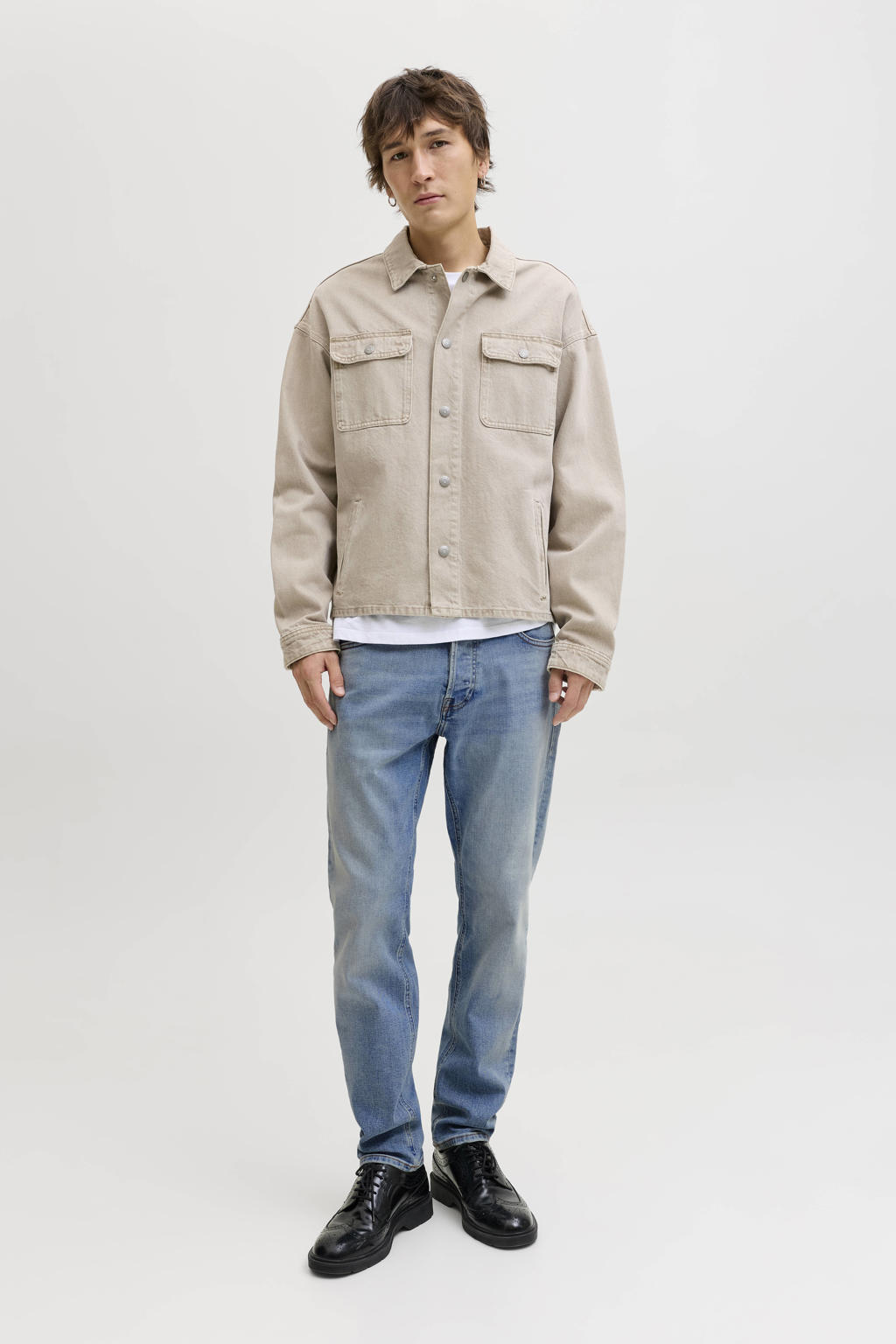 JACK & JONES JEANS INTELLIGENCE JJIMIKE JJCOOPER tapered jeans light blue denim