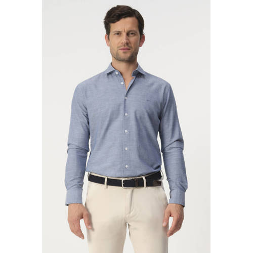 Campbell regular casual overhemd blauw afbeelding