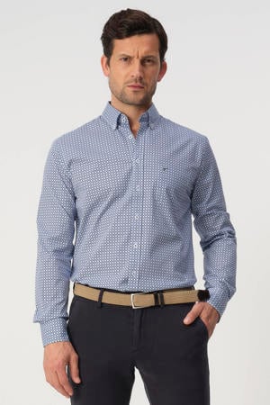 Regular casual overhemd blauw