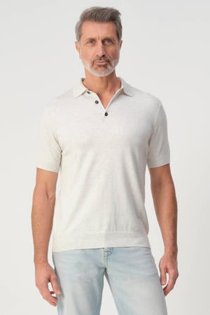 regular polo ecru fijn gebreid