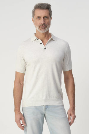 regular polo ecru fijn gebreid