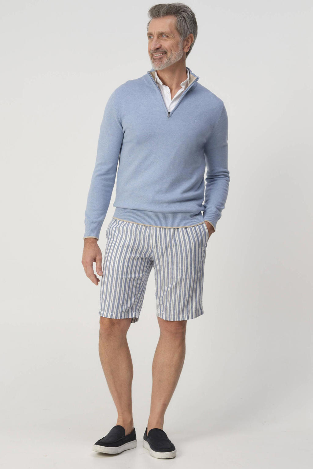 Campbell pullover fijn gebreid lichtblauw