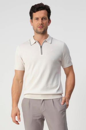 regular polo ecru fijn gebreid
