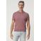 Campbell regular polo met linnen rib gebreid roze