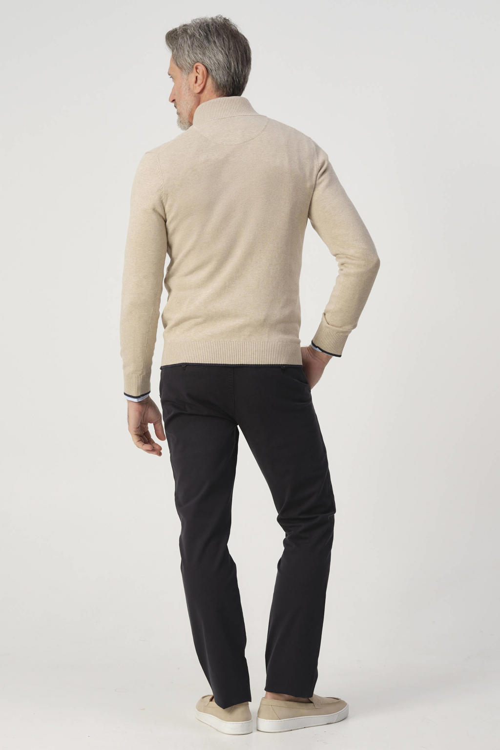 Campbell pullover fijn gebreid beige