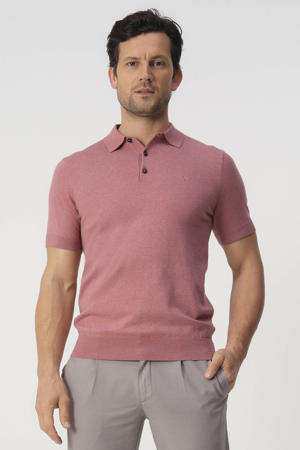 regular polo roze fijn gebreid