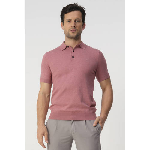 Campbell regular polo roze fijn gebreid afbeelding