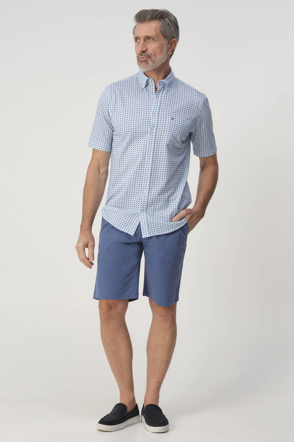Campbell Salford regular chino short blauw