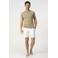 Campbell regular polo met linnen rib gebreid lichtbruin