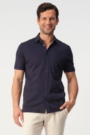 regular casual overhemd donkerblauw