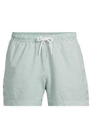 seersucker zwemshort groen/wit