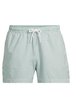 seersucker zwemshort groen/wit