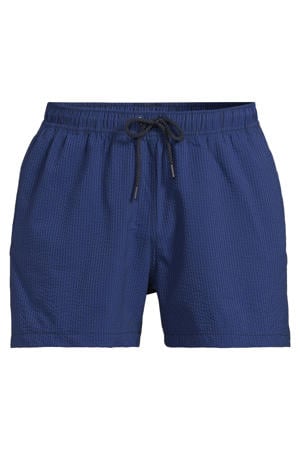 seersucker zwemshort donkerblauw