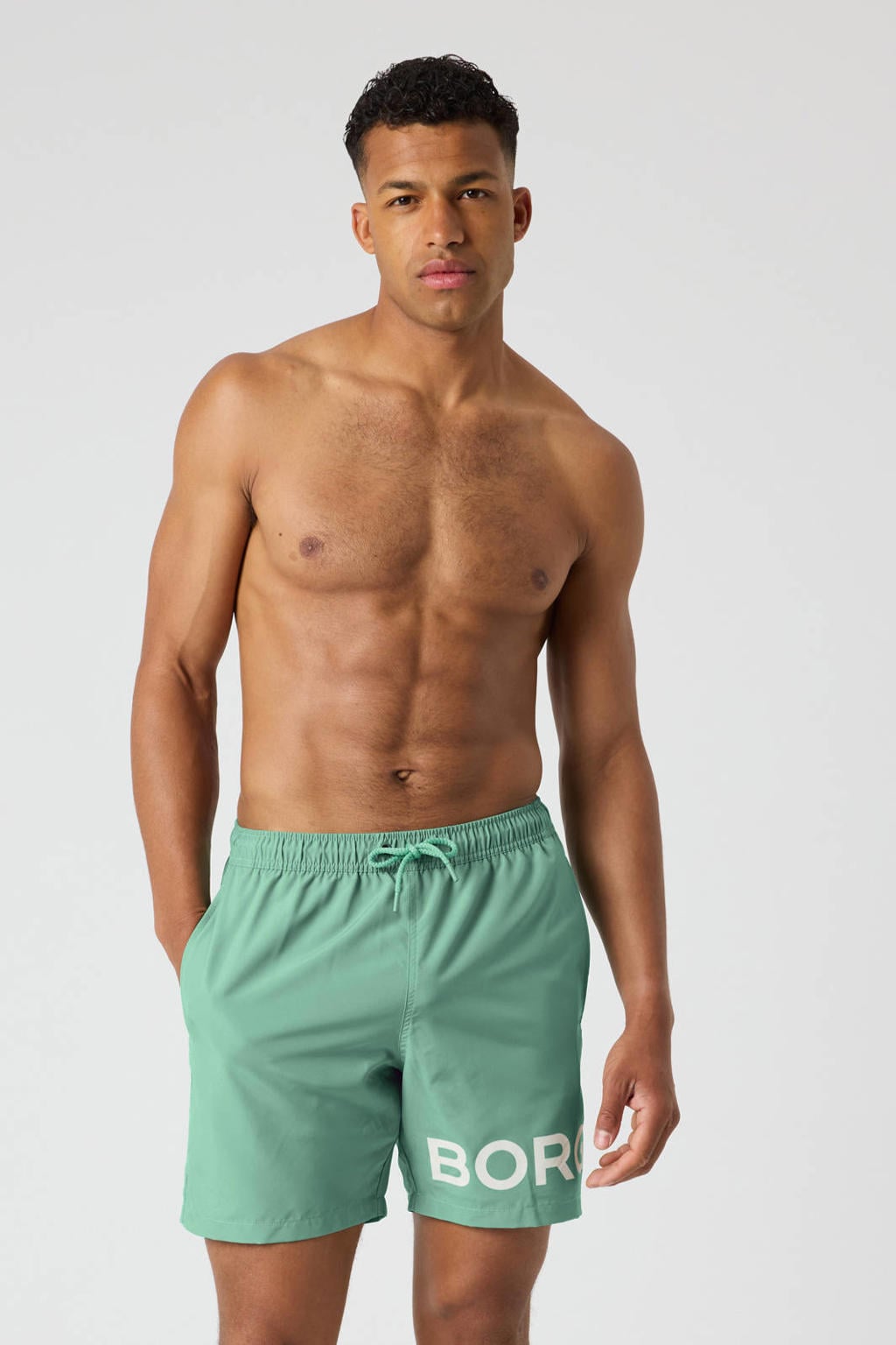 Björn Borg zwemshort met logo lichtgroen
