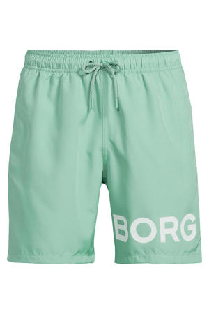 zwemshort met logo lichtgroen