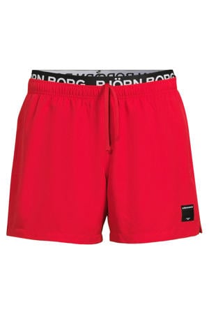 zwemshort met logo rood