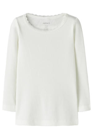 longsleeve rib gebreid wit