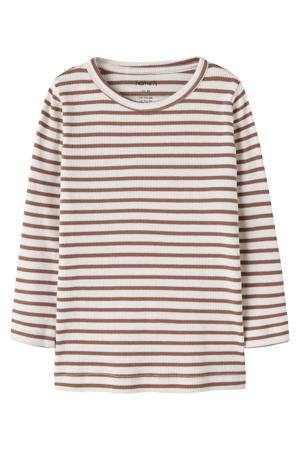 gestreepte longsleeve bruin/ecru
