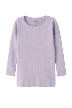 longsleeve rib gebreid warm lila
