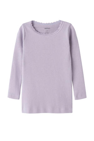 longsleeve rib gebreid warm lila