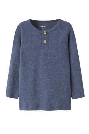 longsleeve staalblauw