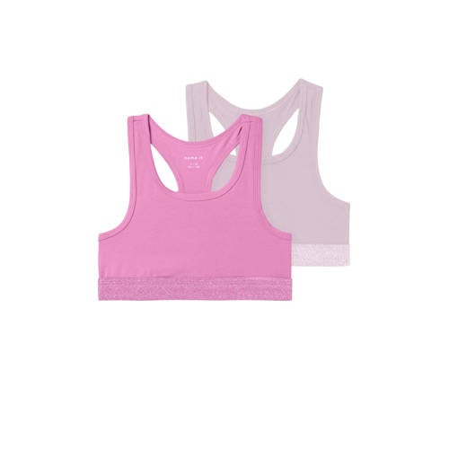 NAME IT KIDS bh top - set van 2 roze/lichtroze afbeelding