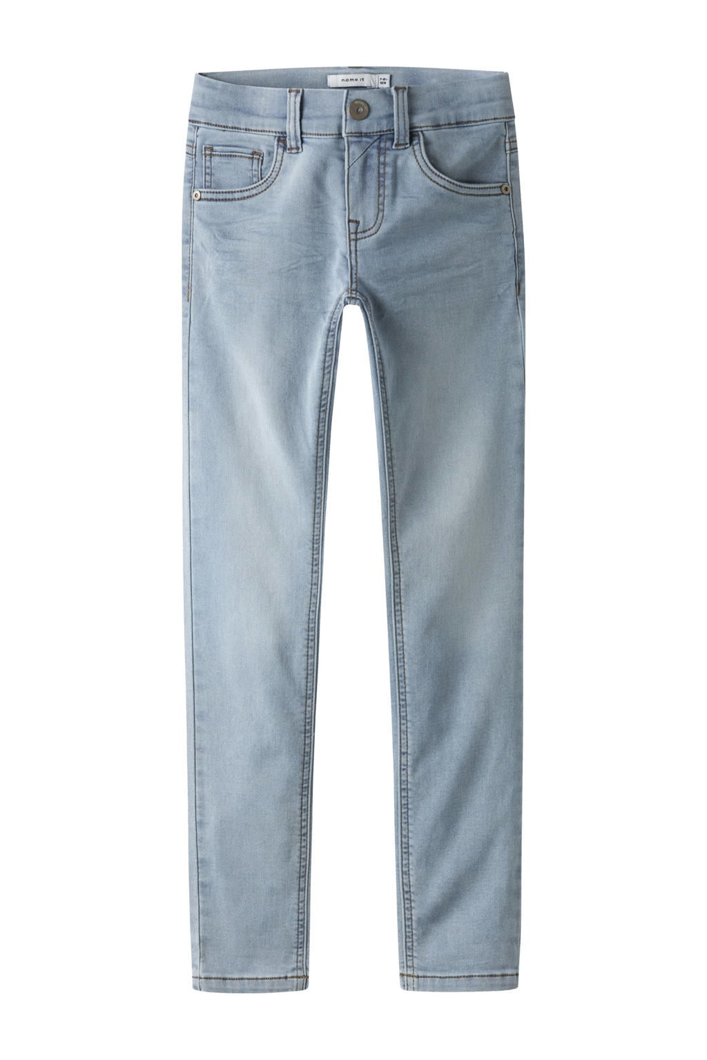 Light blue denim jongens NAME IT KIDS slim fit jeans van stretchkatoen met regular waist en effen