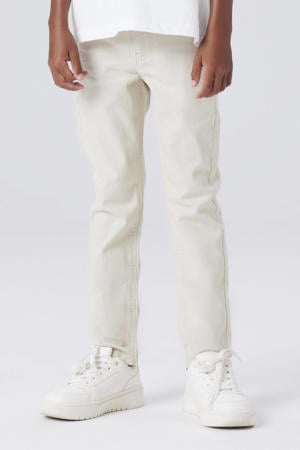 slim casual broek greige