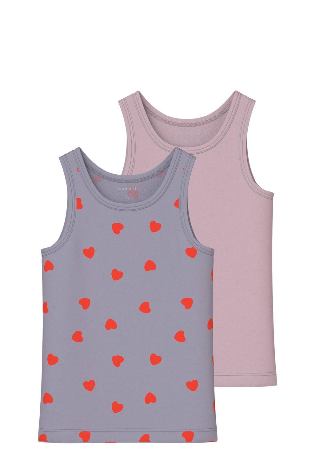 NAME IT MINI hemd - lila/roze (set van 2)