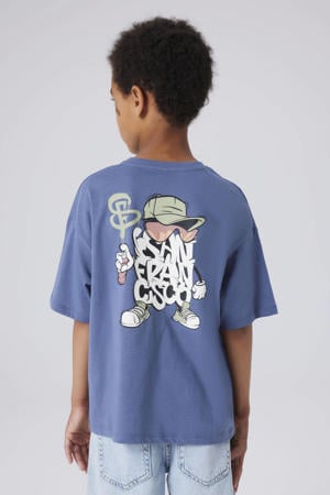 T-shirt met backprint blauw