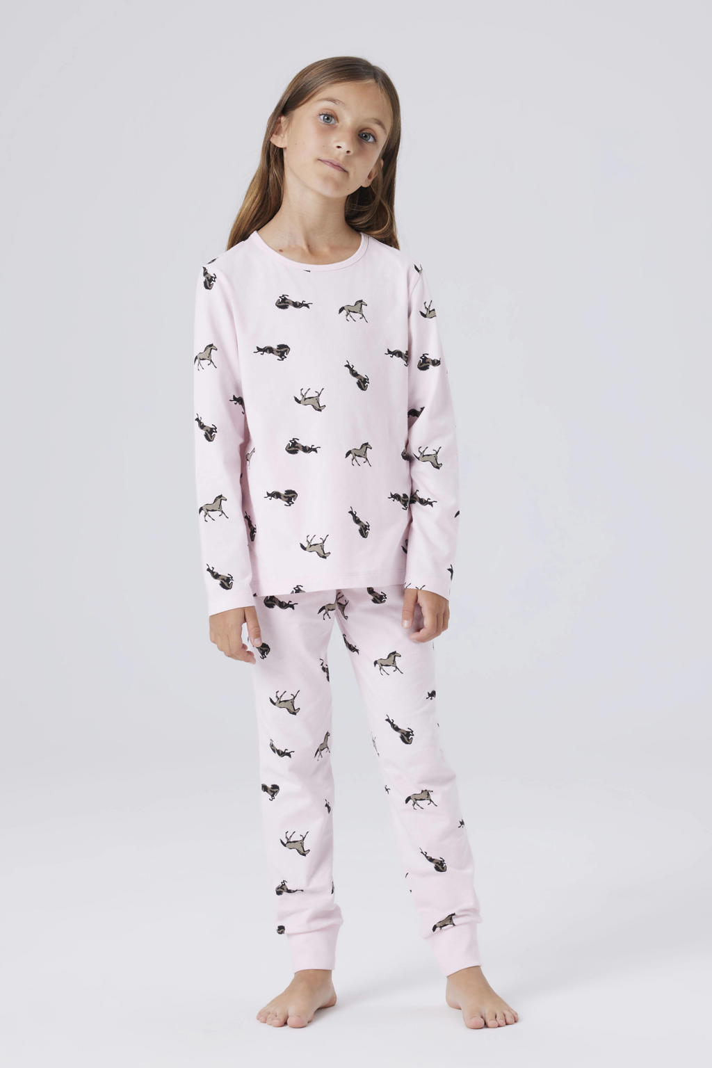 NAME IT KIDS pyjama met all over print lichtroze