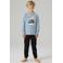 NAME IT KIDS pyjama lichtblauw/zwart