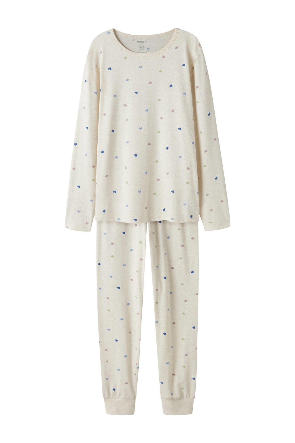 NAME IT KIDS pyjama met hartjes print ecru