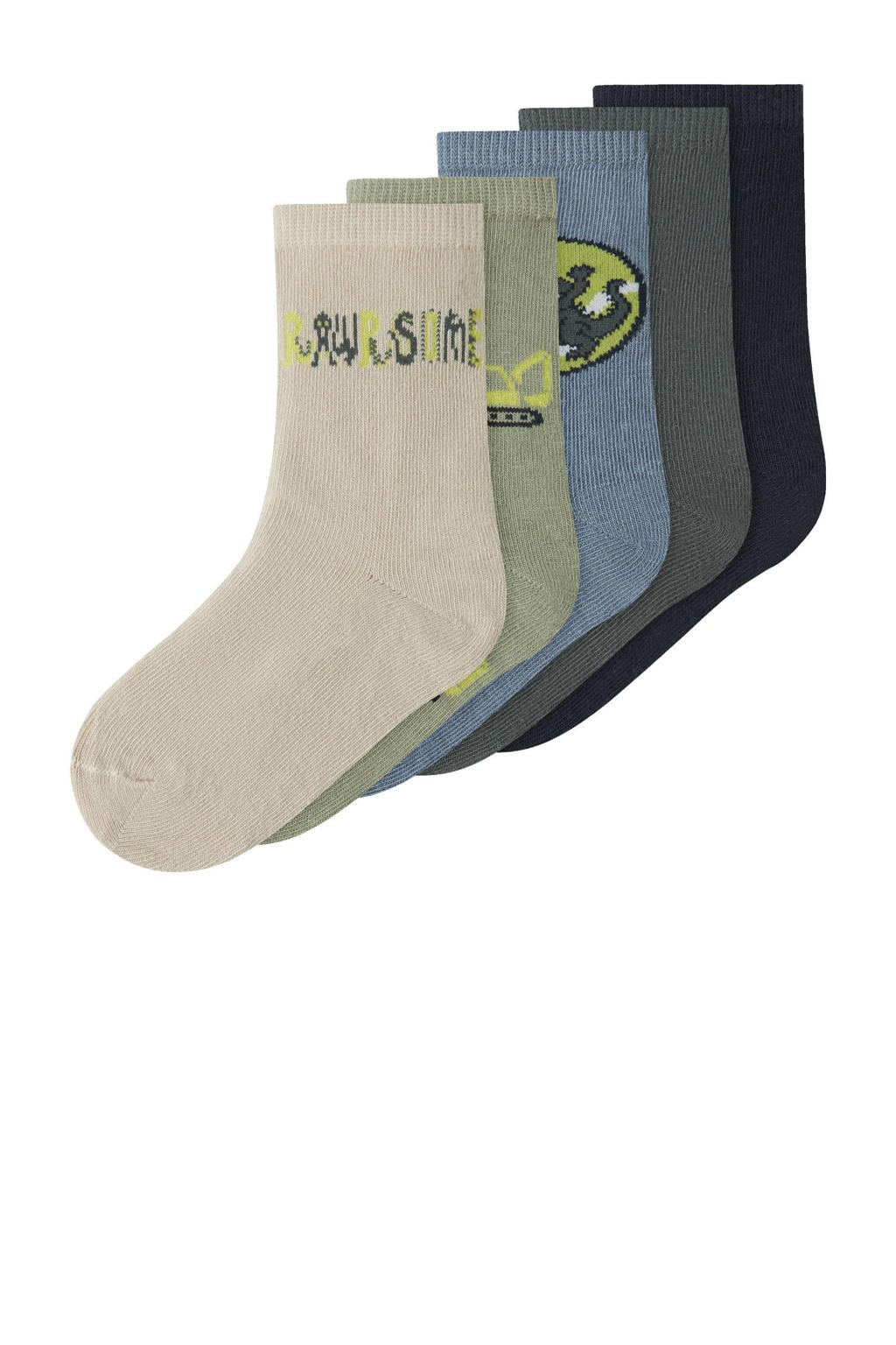 NAME IT MINI sokken - grijs/blauw/donkerblauw (set van 5)