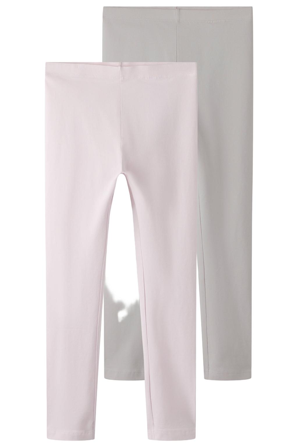 Set van 2 roze meisjes NAME IT KIDS legging van stretchkatoen met slim fit, regular waist en effen