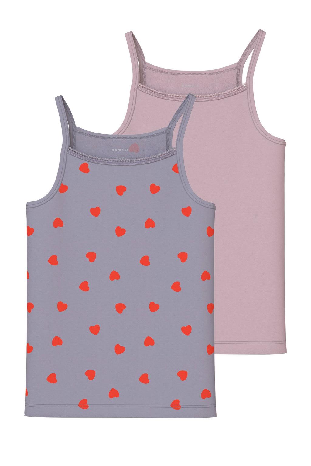 NAME IT KIDS hemd - s/roze (set van 2 paar)