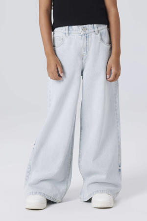 wide leg jeans light blue denim