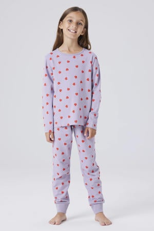 pyjama met hartjes print paars